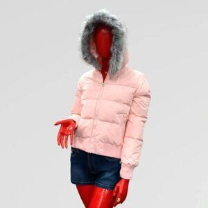 Women’s Pink | Grey Faux Fur Jacket by Jennifer Lopez NWT